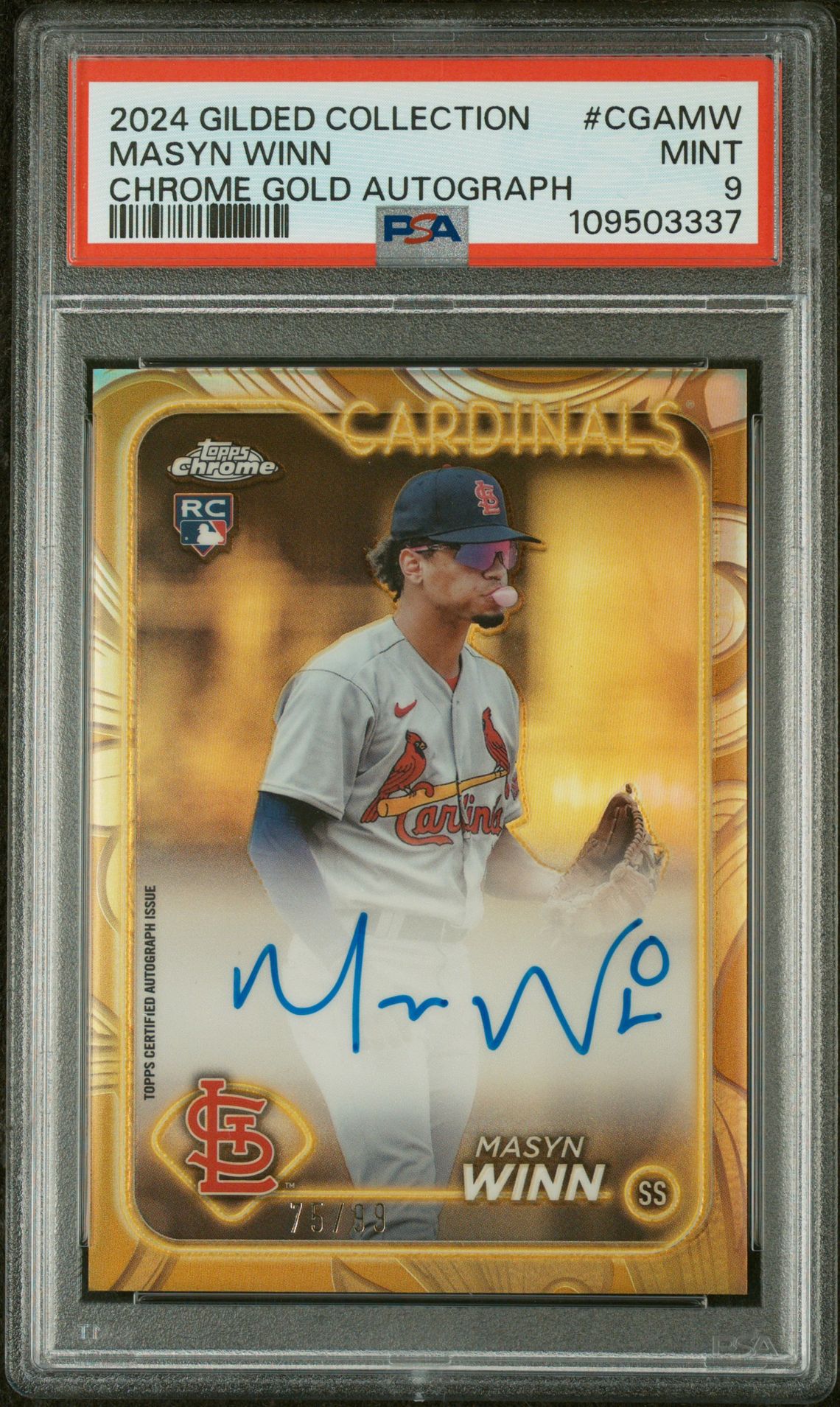 2024 Topps TOPPS GILDED COLLECTION TOPPS CHROME GOLD AUTOGRAPHS #CGAMW Masyn Winn front