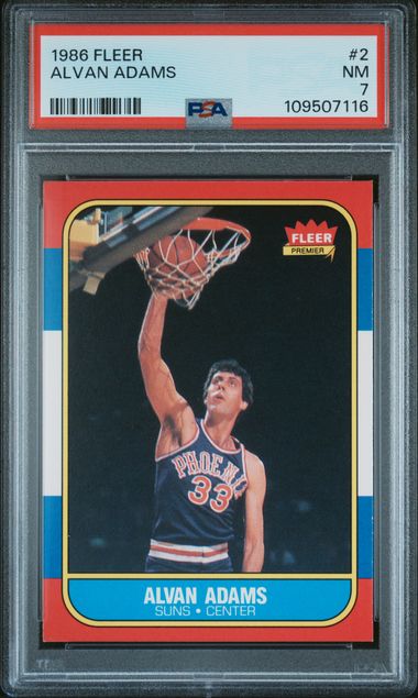 1986 Fleer Alvan Adams #2 Nm 7 front