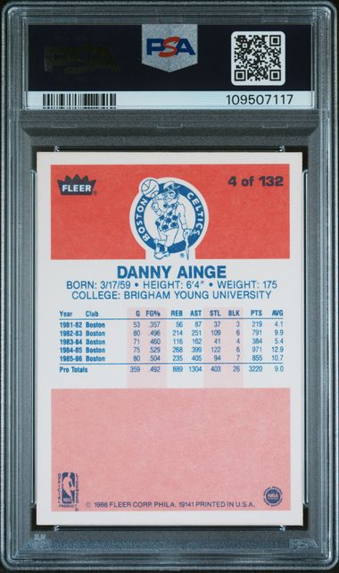 1986 Fleer Danny Ainge #4 Nm-Mt 8 back