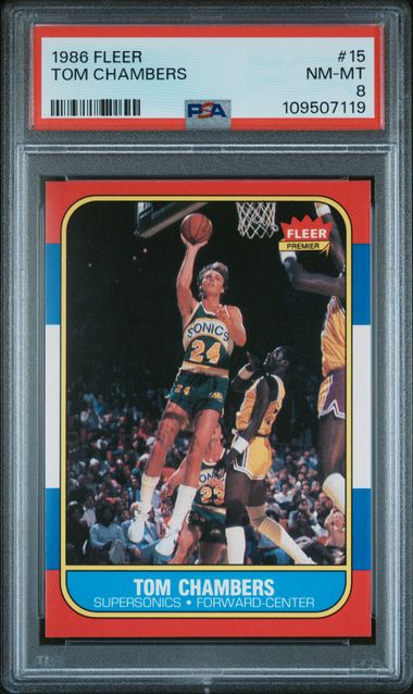 1986 Fleer Tom Chambers #15 Nm-Mt 8 front