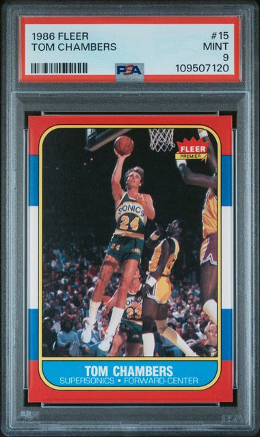 1986 Fleer Tom Chambers #15 Mint 9 front