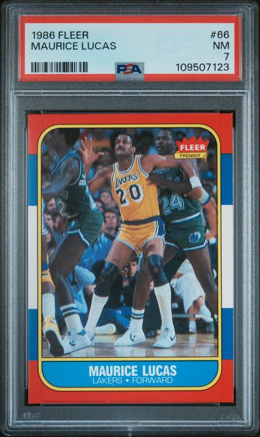 1986 Fleer Maurice Lucas #66 Nm 7 front