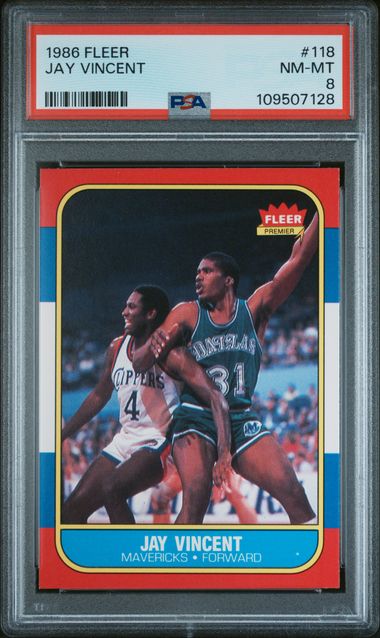 1986 Fleer Jay Vincent #118 Nm-Mt 8 front