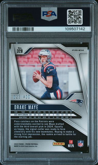 2024 Panini Prizm Drake Maye #329 (Pandora) Nm-Mt 8 back