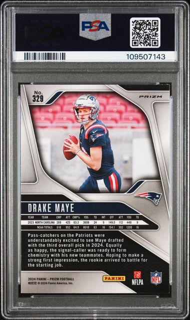 2024 Panini Prizm Drake Maye #329 (Red Prizm) Nm-Mt 8 back
