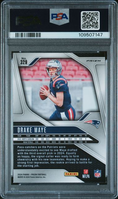 2024 Panini Prizm Drake Maye #329 (Pink Prizm) Mint 9 back