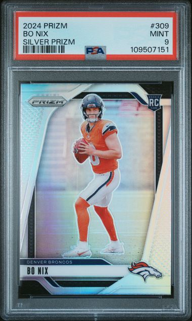 2024 Panini Prizm Bo Nix #309 (Silver Prizm) Mint 9 front