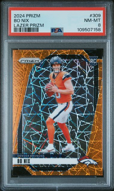2024 Panini Prizm Bo Nix #309 (Lazer Prizm) Nm-Mt 8 front