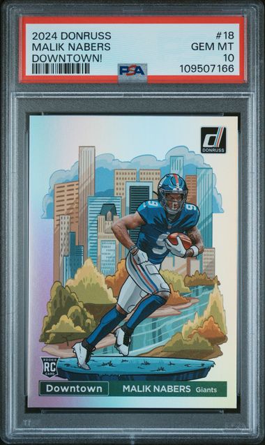 2024 Panini Donruss Downtown! Malik Nabers #18 Gem Mt 10 front