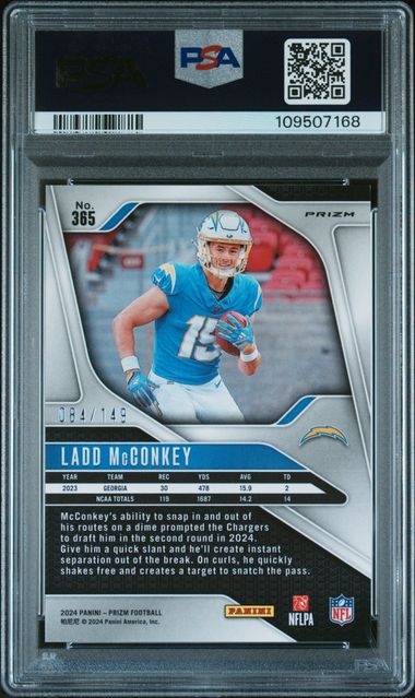 2024 Panini Prizm Ladd Mcconkey #365 (Red Wave) Nm-Mt 8 back