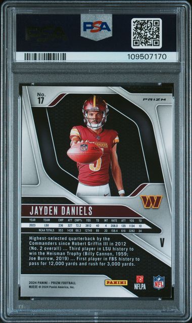 2024 Panini Prizm Rookie Variation Jayden Daniels #17 Mint 9 back