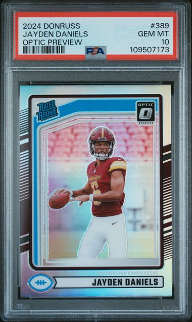 2024 Panini Donruss Jayden Daniels #389 (Optic Preview) Gem Mt 10 front