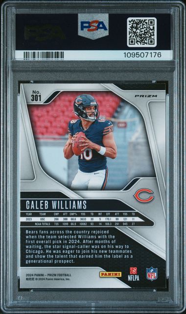 2024 Panini Prizm Caleb Williams #301 (Silver Prizm) Mint 9 back