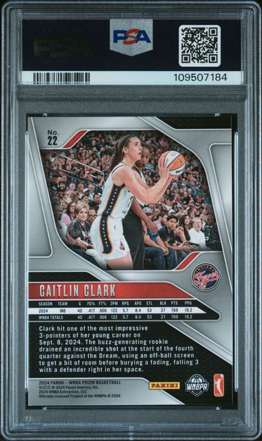 2024 Panini Prizm Wnba Caitlin Clark #22 Mint 9 back