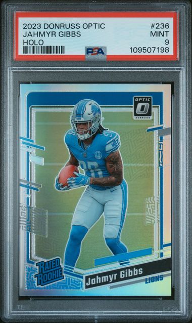 2023 Panini Donruss Optic Jahmyr Gibbs #236 (Holo) Mint 9 front