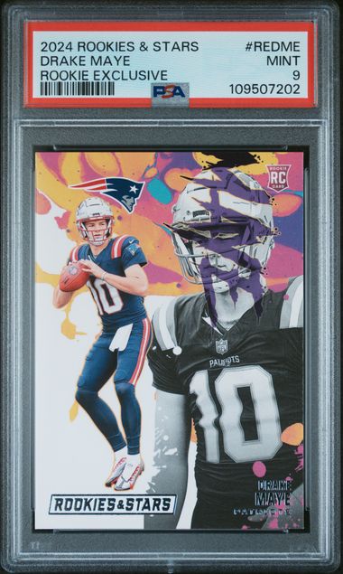 2024 Panini Rookies & Stars Rookie Exclusive Drake Maye #Redme Mint 9 front