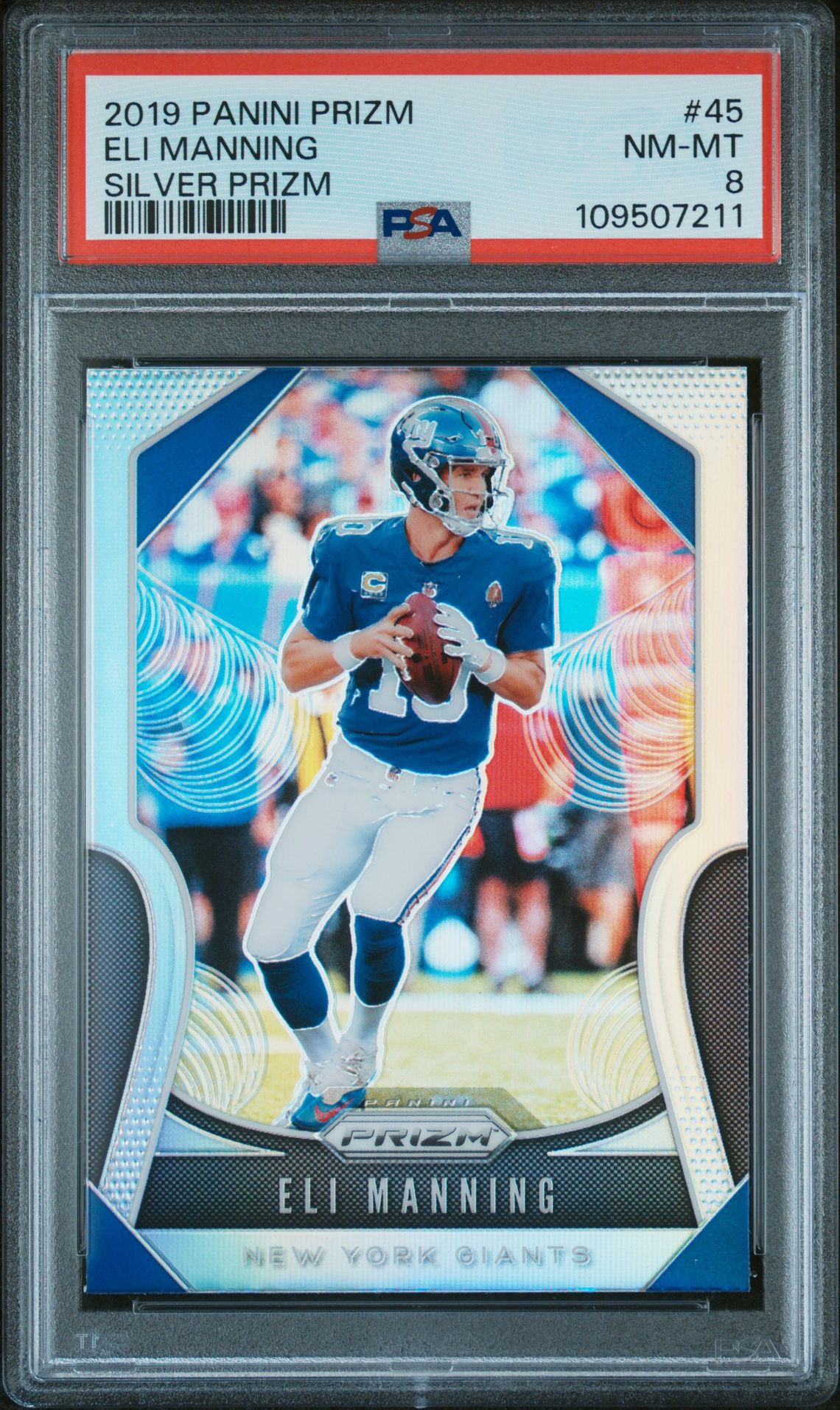 2019 Panini Prizm Eli Manning #45 (Silver Prizm) Nm-Mt 8 front