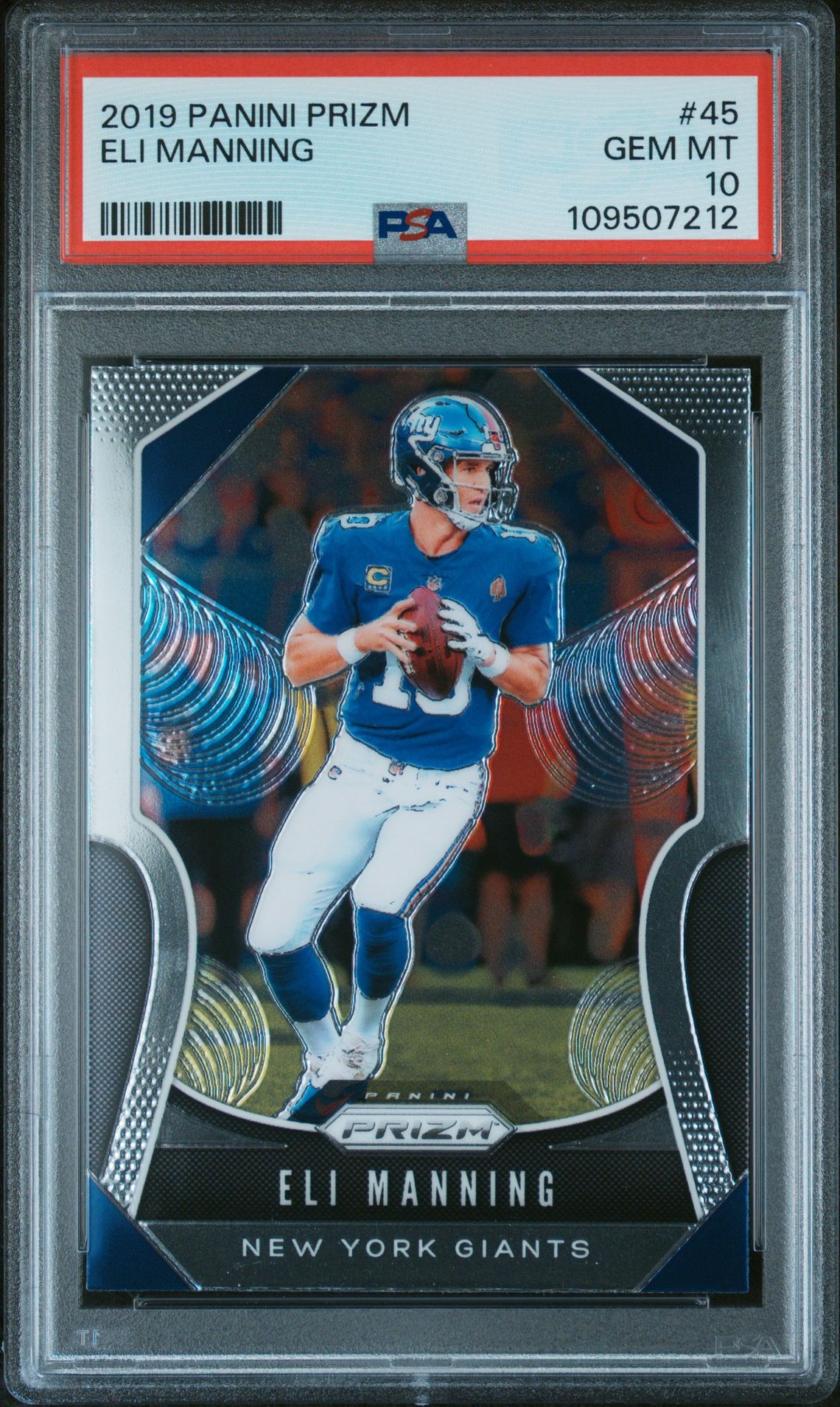 2019 Panini Prizm Eli Manning #45 Gem Mt 10 front