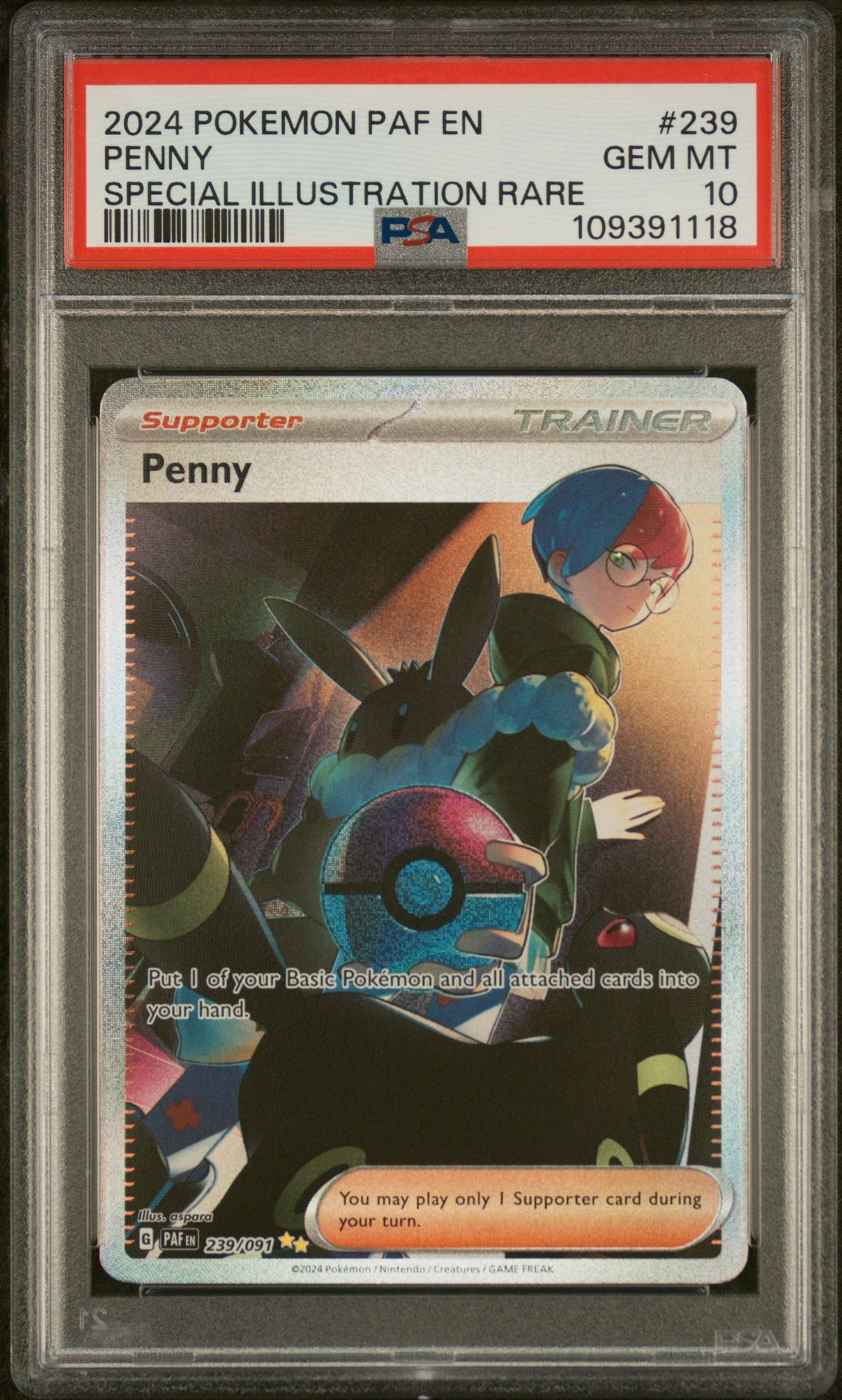 2024 Pokemon POKEMON PAF EN-PALDEAN FATES Illustration Rare #239 Penny front