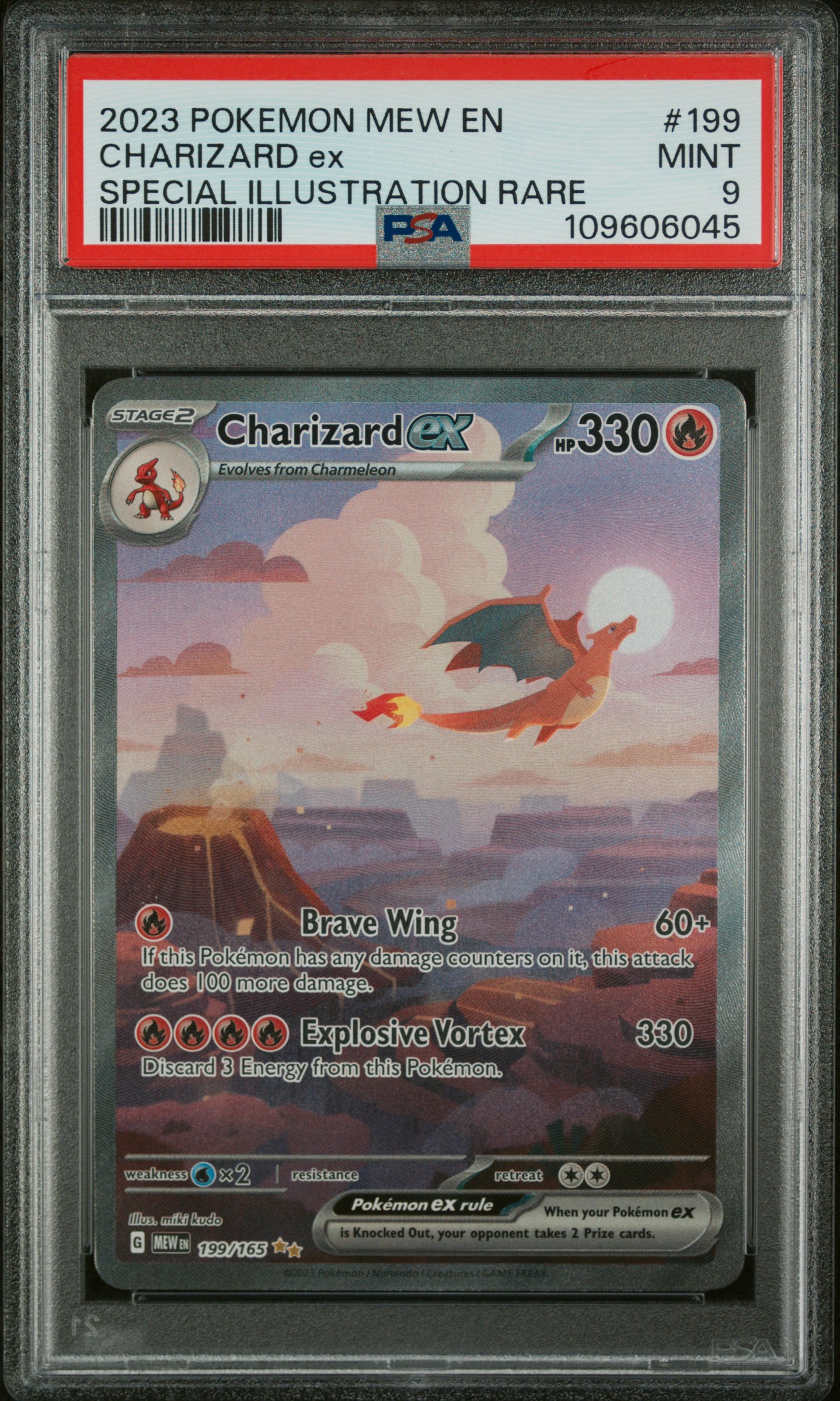 2023 #199 Charizard EX PSA 9 Mew EN-151
