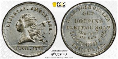 (1876) Token Pa-Ph 883 White Metal I.L. Cragin & Co. MS64