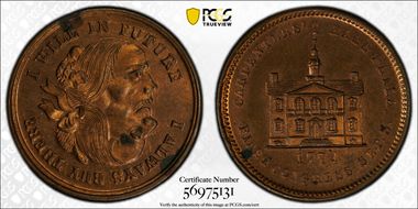 (1876) Token Pa-Ph 236 Brass Mule w/ Pa-Ph 239 Obv N1