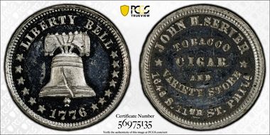 (1876) Token Pa-Ph 751 White Metal John H. Server MS64
