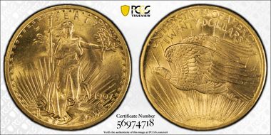 1907 $20 Saint-Gaudens MS65