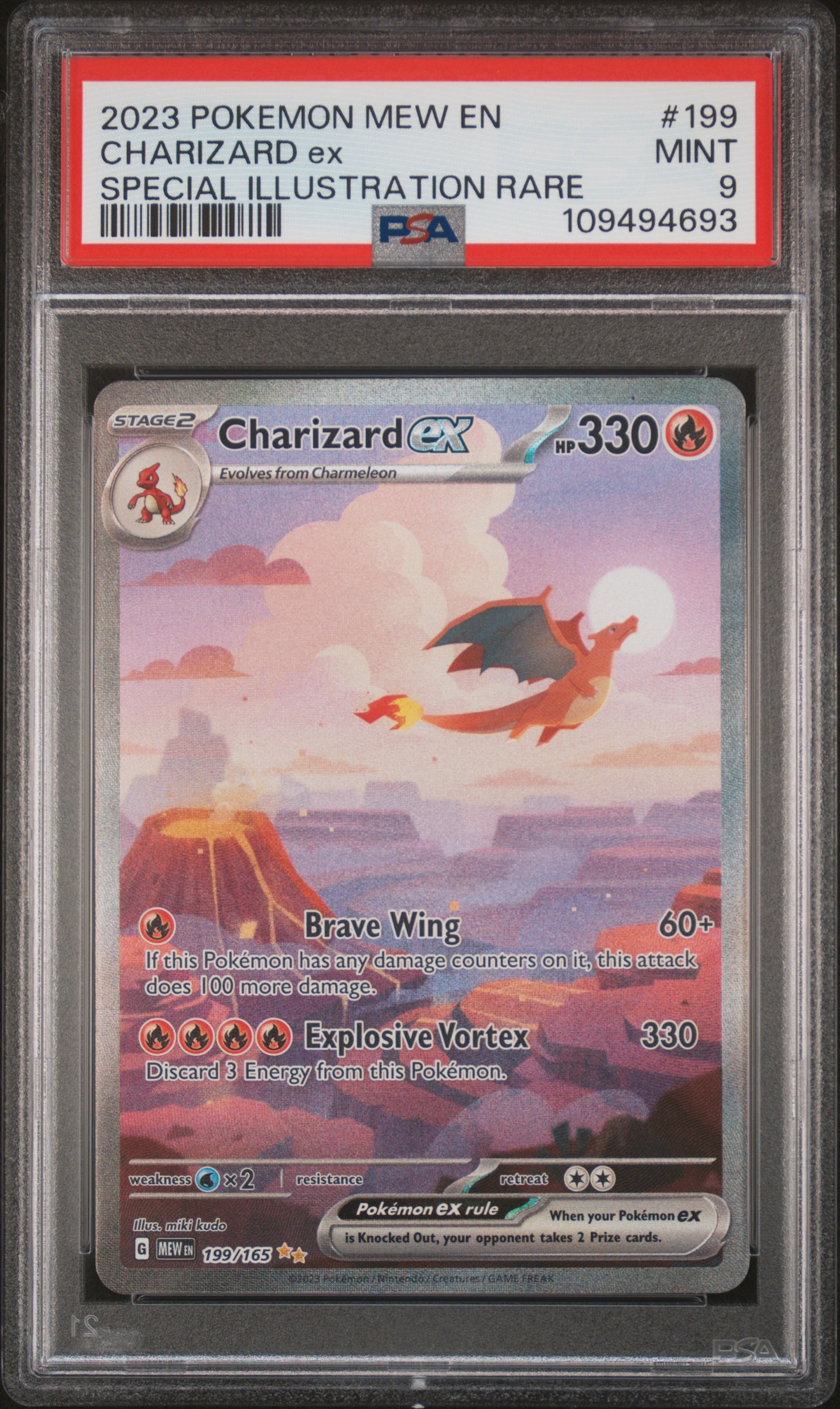 2023 Pokemon Mew En-151 Charizard Ex #199 (Special Illustration Rare) Mint 9 front