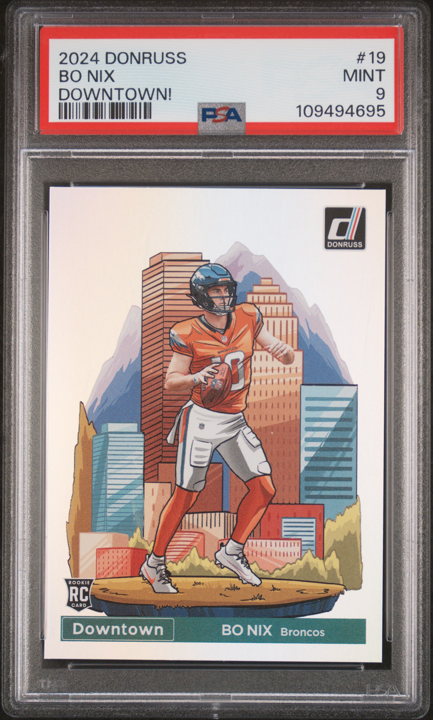 2024 Panini Donruss Downtown! Bo Nix #19 Mint 9 front