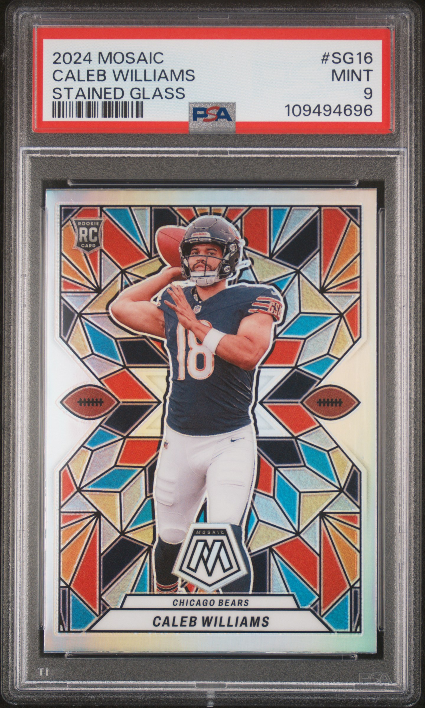 2024 Panini Mosaic Stained Glass Caleb Williams #Sg16 Mint 9 front