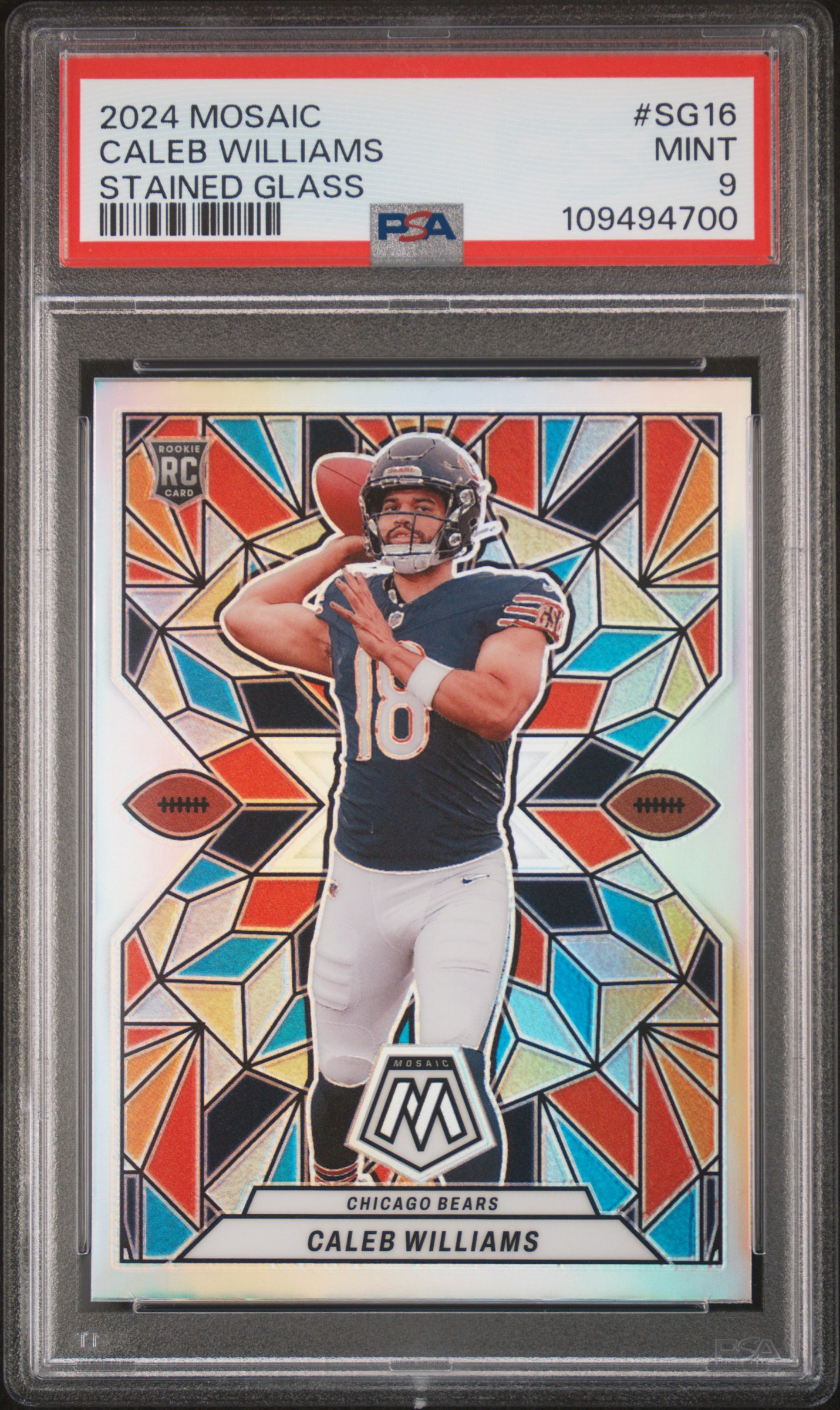 2024 Panini Mosaic Stained Glass Caleb Williams #Sg16 Mint 9 front