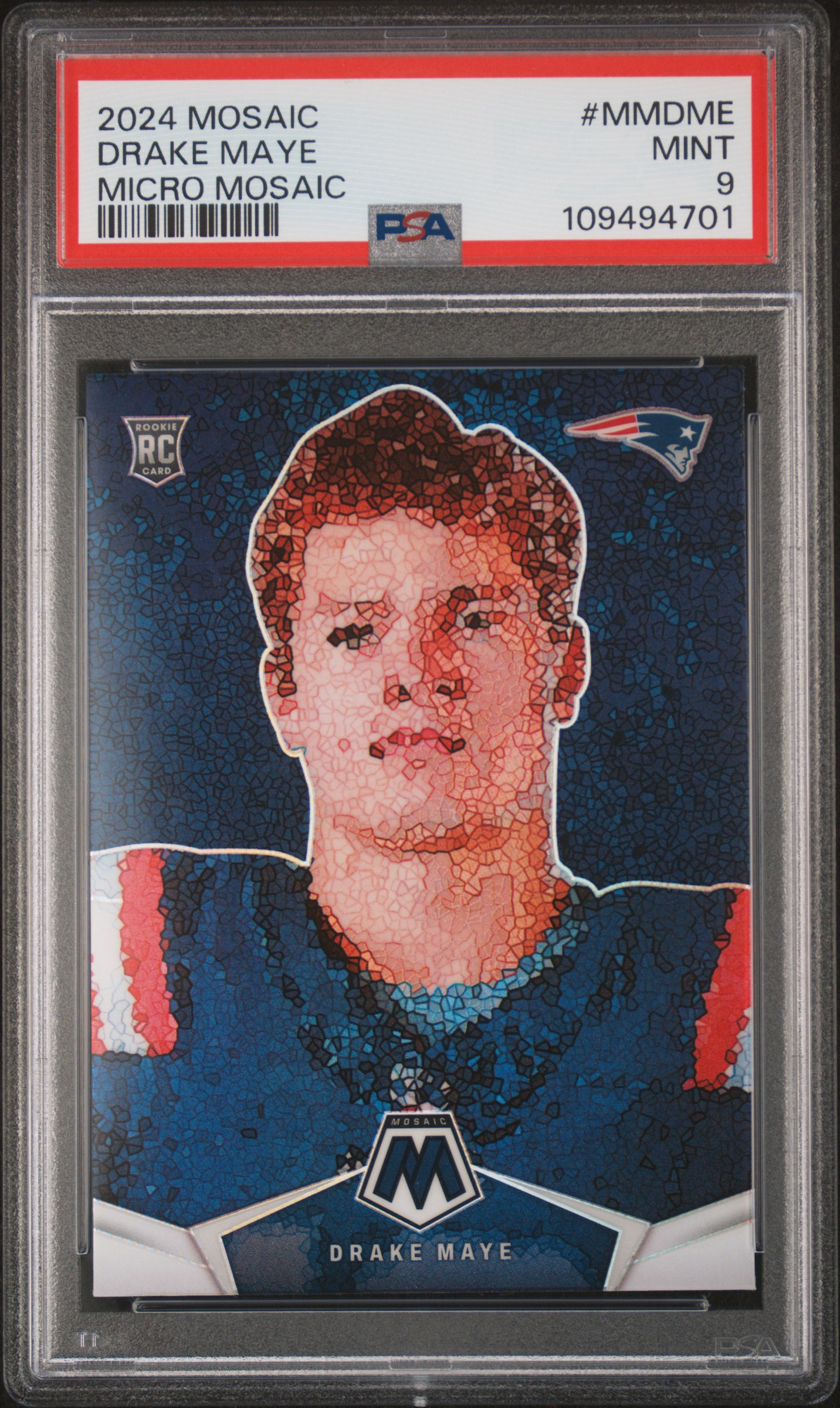 2024 Panini Mosaic Micro Mosaic Drake Maye #Mmdme Mint 9 front