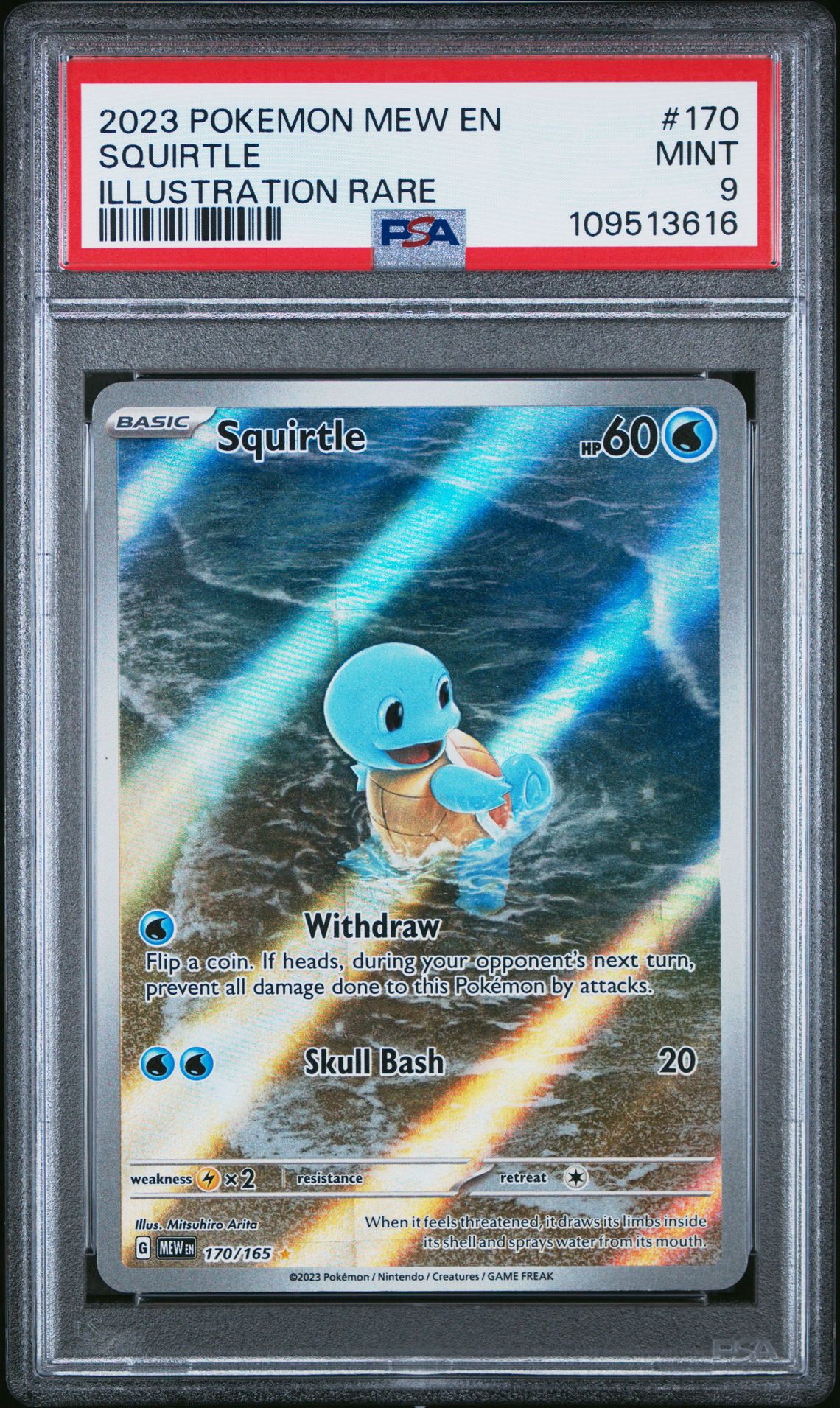 2023 Pokemon Mew En-151 Squirtle #170 (Illustration Rare) Mint 9 front
