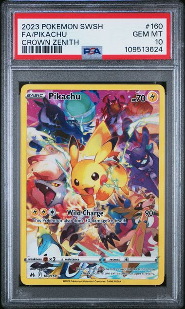 2023 Pokemon Sword And Shield Crown Zenith Fa/Pikachu #160 (Crown Zenith) Gem Mt 10 front