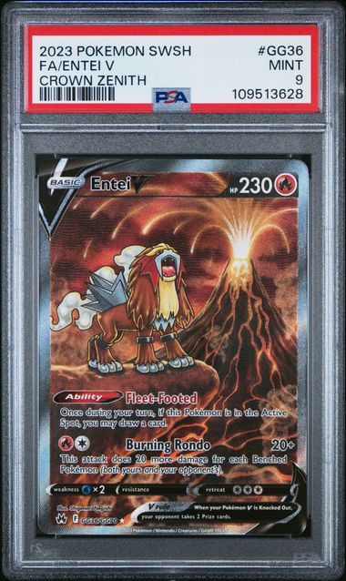 2023 Pokemon Sword And Shield Crown Zenith Fa/Entei V #Gg36 (Crown Zenith) Mint 9 front
