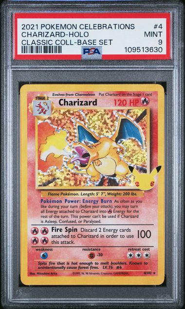 2021 Pokemon Celebrations Classic Collection Charizard-Holo #4 (Classic Coll-Base Set) Mint 9 front