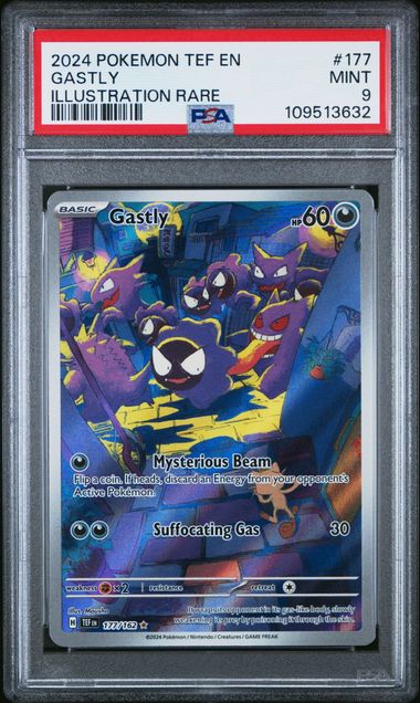 2024 Pokemon Tef En-Temporal Forces Gastly #177 (Illustration Rare) Mint 9 front