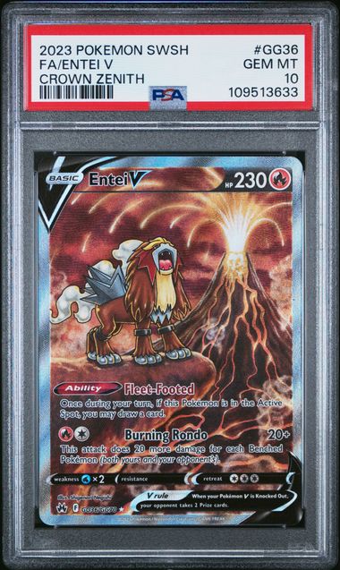 2023 Pokemon Sword And Shield Crown Zenith Fa/Entei V #Gg36 (Crown Zenith) Gem Mt 10 front