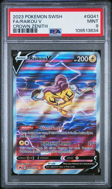 2023 Pokemon Sword And Shield Crown Zenith Fa/Raikou V #Gg41 (Crown Zenith) Mint 9 front