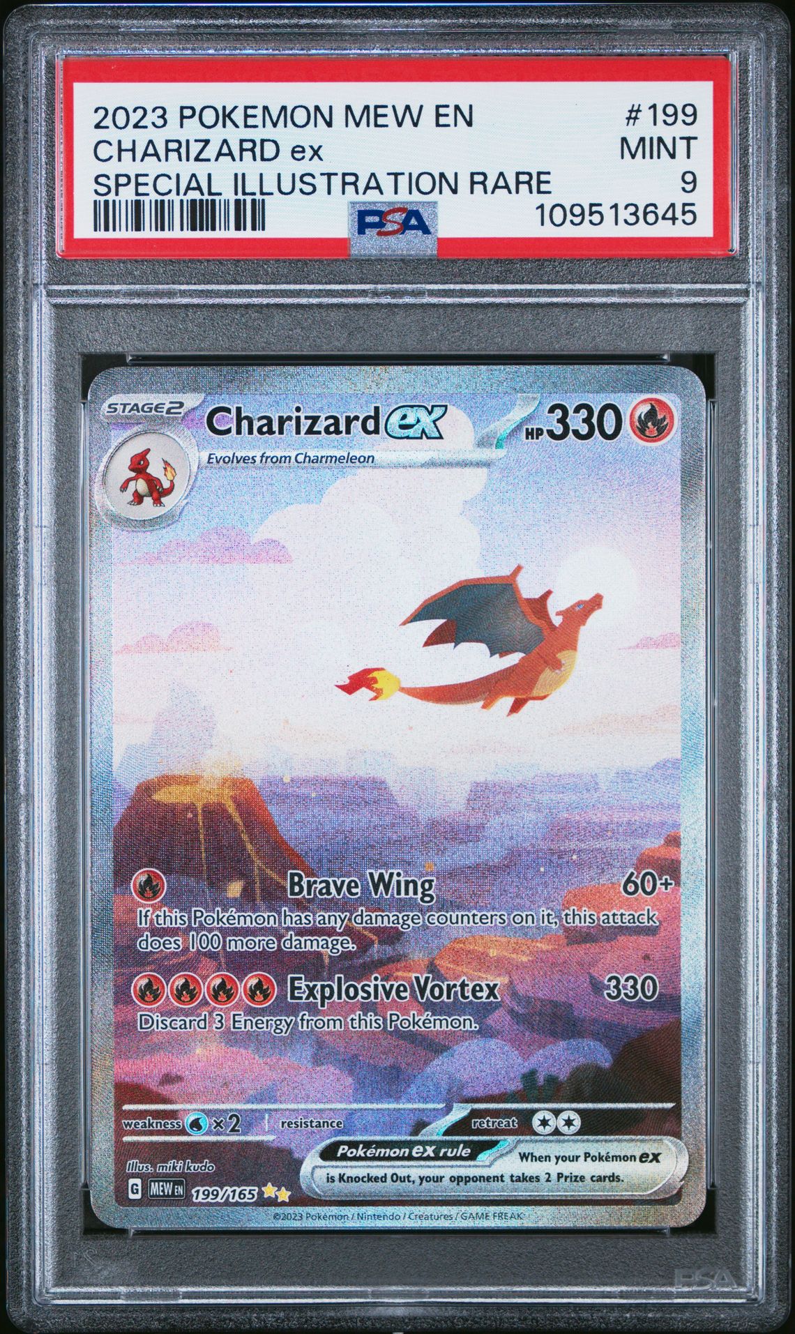 2023 Pokemon Mew En-151 Charizard Ex #199 (Special Illustration Rare) Mint 9 front