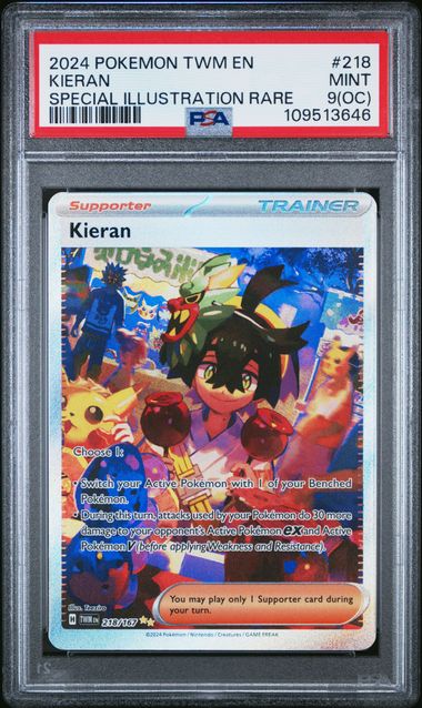 2024 Pokemon Twm En-Twilight Masquerade Kieran #218 (Special Illustration Rare) Mint 9 (Oc) front