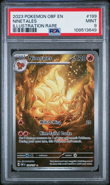 2023 Pokemon Obf En-Obsidian Flames Ninetales #199 (Illustration Rare) Mint 9 front