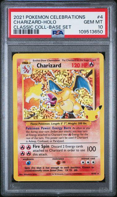 2021 Pokemon Celebrations Classic Collection Charizard-Holo #4 (Classic Coll-Base Set) Gem Mt 10 front