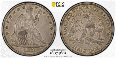 1873 50C No Arrows, Closed 3 XF45