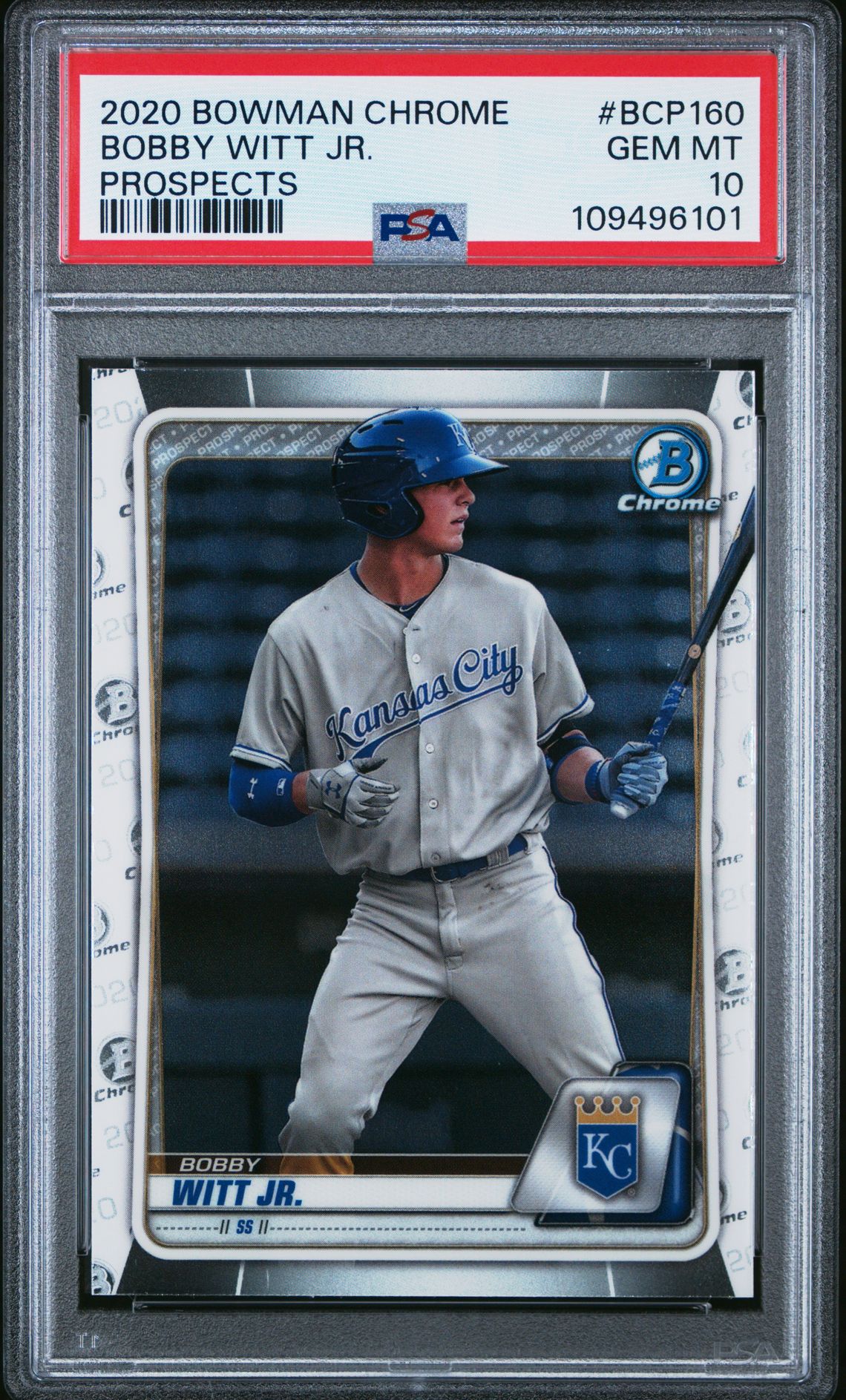 2020 Bowman Chrome Prospects Bobby Witt Jr. #Bcp160 (Prospects) Gem Mt 10 front