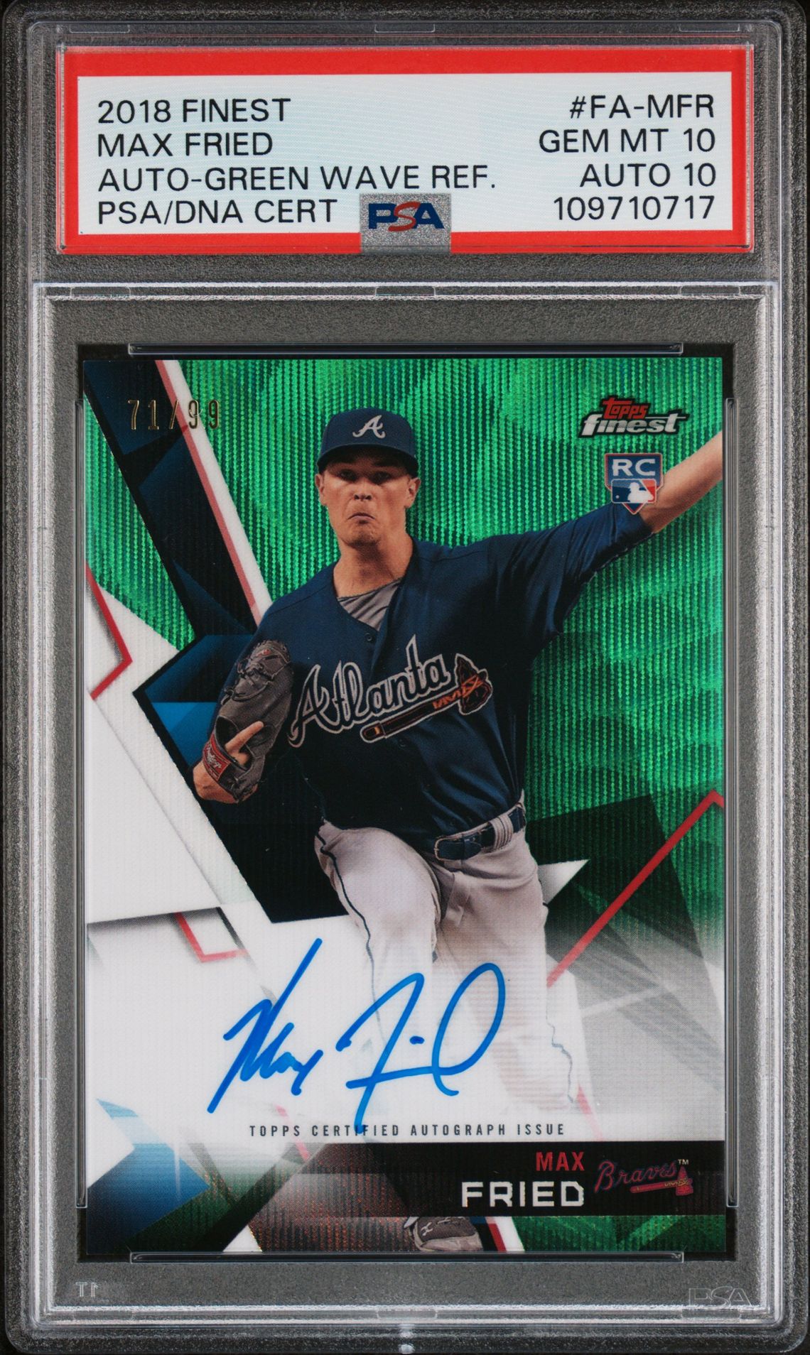 2018 Finest FINEST AUTOGRAPHS GREEN WAVE REF. #FA-MFR Max Fried front