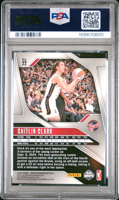2024 Panini Prizm Wnba Caitlin Clark #22 Nm-Mt 8 back