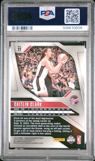2024 Panini Prizm Wnba Caitlin Clark #22 Mint 9 back