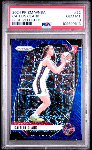 2024 Panini Prizm Wnba Caitlin Clark #22 (Blue Velocity) Gem Mt 10 front